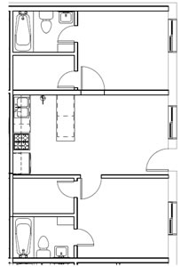 D - Two Bedroom / Two Bath*